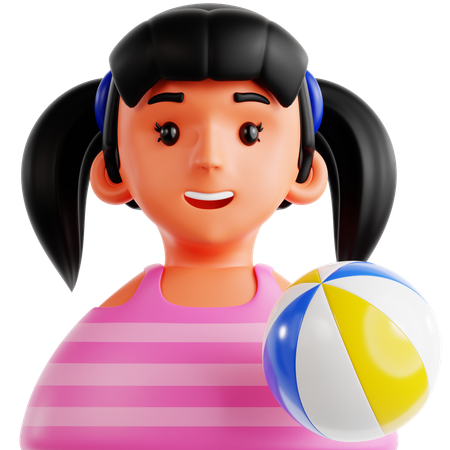 Beach Girl  3D Icon