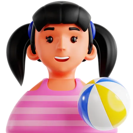 Beach Girl  3D Icon