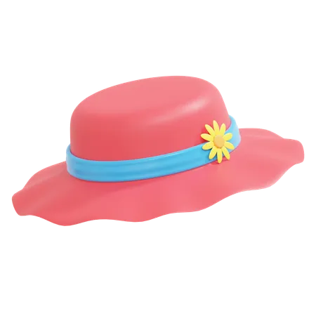 Woman Round Beach Hat 3 D Icon Holiday Illustration 3D Icon