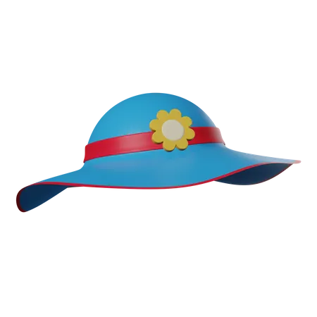 3 D Beach Hat Illustration 3D Icon