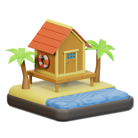 Beach House  3D Icon