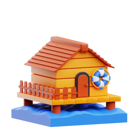 海の家  3D Icon