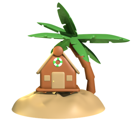 Beach Hut  3D Icon