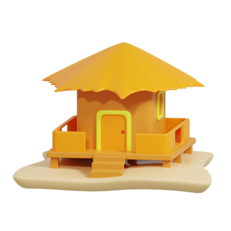 Beach Hut  3D Icon