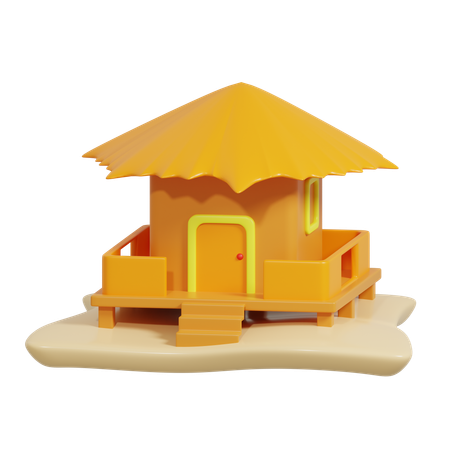 Beach Hut  3D Icon