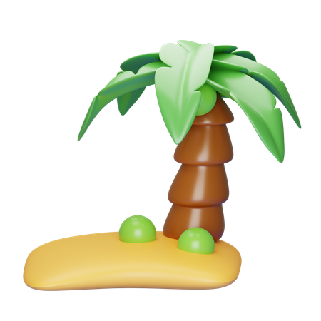 해변 섬  3D Icon