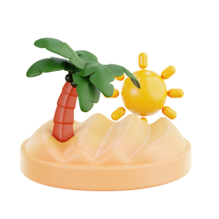 Beach Island  3D Icon
