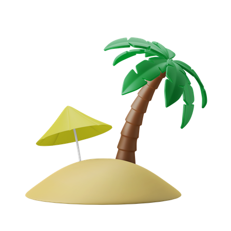 Beach Island  3D Icon