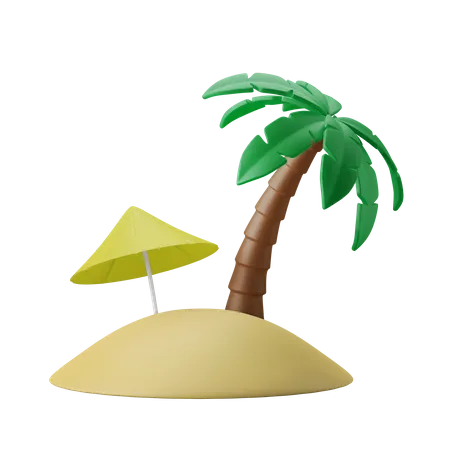 Beach Island  3D Icon