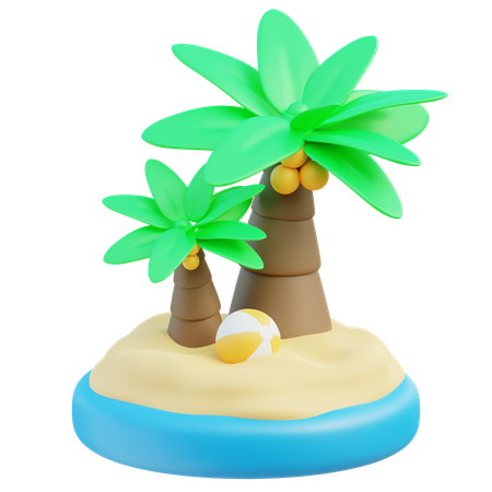 Beach Island  3D Icon