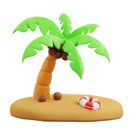 Beach Island  3D Icon