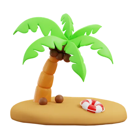 Beach Island  3D Icon
