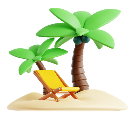 Beach Island  3D Icon