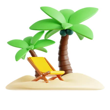 Beach Island  3D Icon