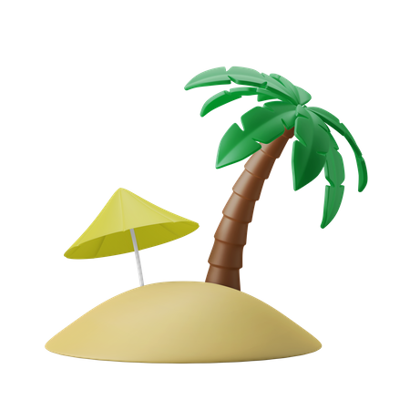 Beach Island  3D Icon