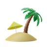 3d beach island logo