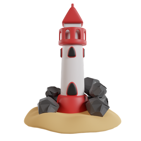 Beach Lighthouse  3D Icon
