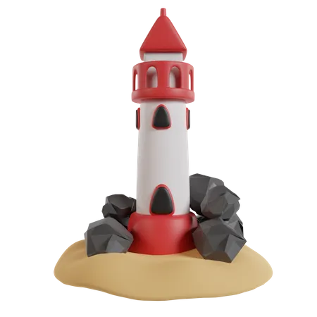 Beach Lighthouse  3D Icon
