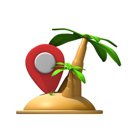 Beach Location  3D Icon