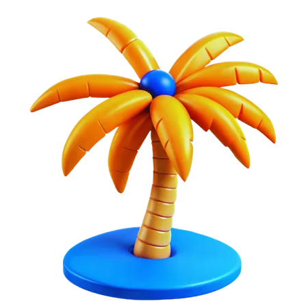 Beach palm tree  3D Icon