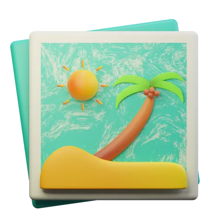 Beach Photo  3D Illustration