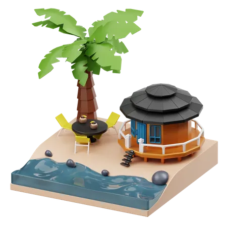 Beach Resort  3D Illustration