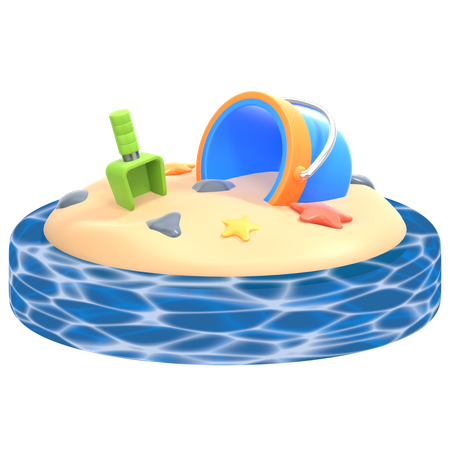 해변 모래  3D Icon