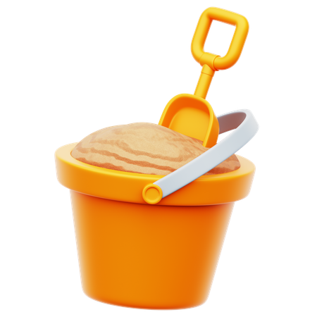 Beach Sand Bucket  3D Icon