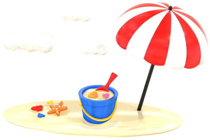 Beach scene  3D Icon