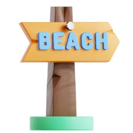 Beach Sign 3 D Icon 3D Icon