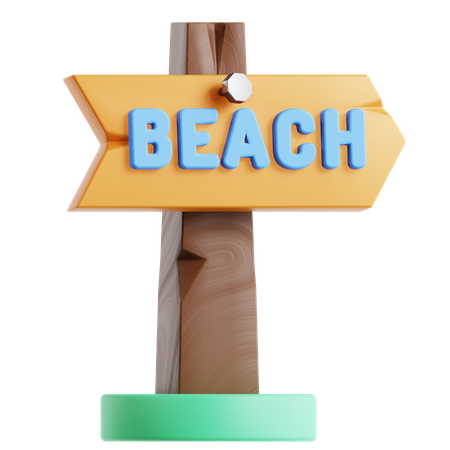 Beach Sign  3D Icon