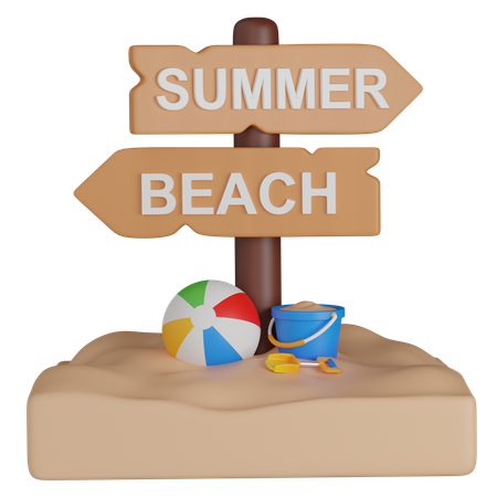 Beach Sign  3D Icon