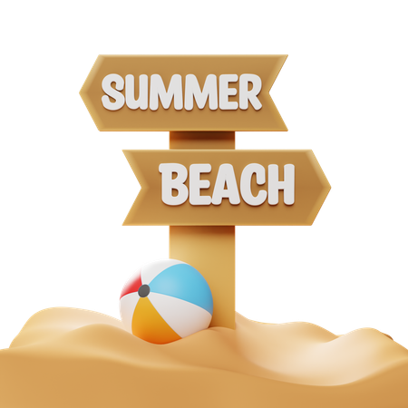 Beach Sign  3D Icon