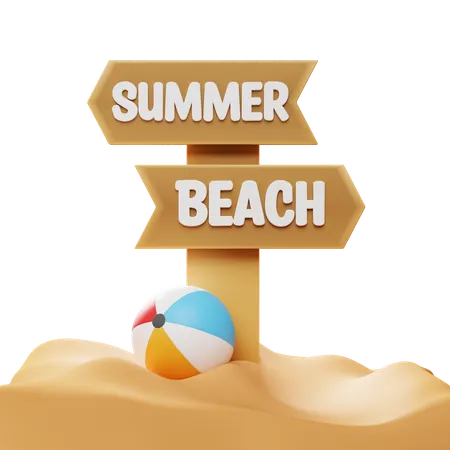 Beach Sign  3D Icon