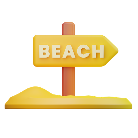 Beach Sign  3D Illustration