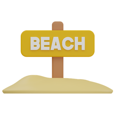 Beach Sign  3D Illustration