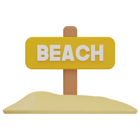 Beach Sign  3D Illustration