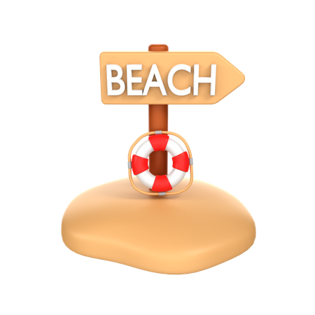 Beach Sign  3D Icon