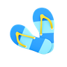 3d beach slippers illustration