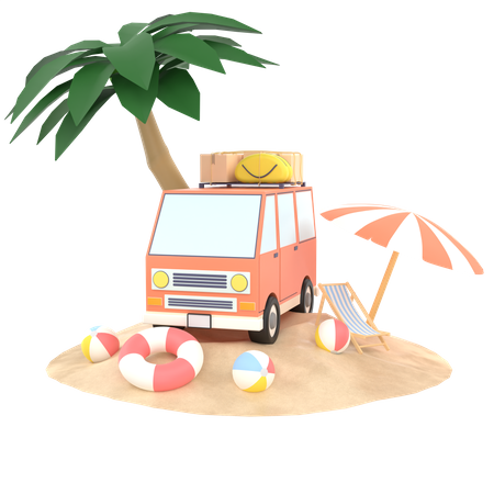 Beach Travel  3D Icon