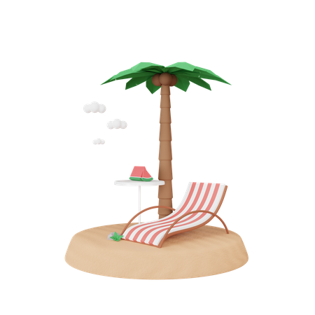 Beach tree  3D Icon