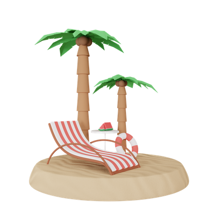 Beach trees  3D Illustration