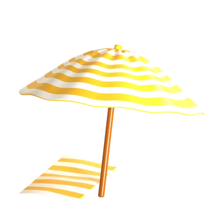 Beach Umbrella 3 D Illustration Good For Holiday And Travel Design 3D Icon