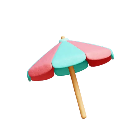 3 D Beach Umbrella Summer Beach Element 3D Icon
