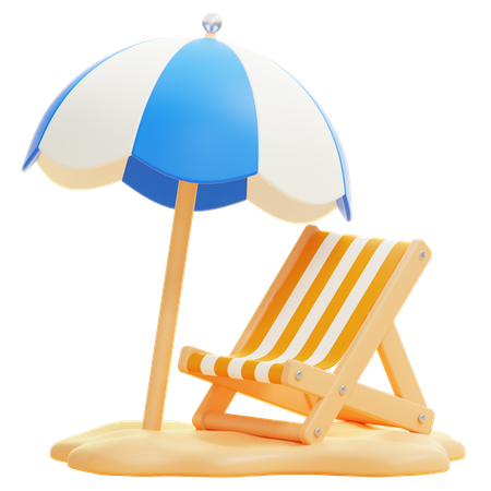 비치 파라솔  3D Icon