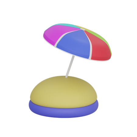 비치 파라솔  3D Icon