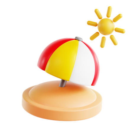 비치 파라솔  3D Icon