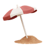 beach umbrella 3d logo
