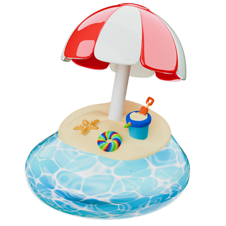 Beach Umbrella  3D Icon