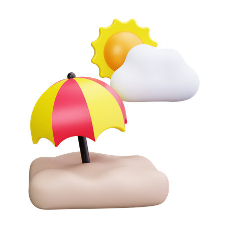 Beach umbrella  3D Icon